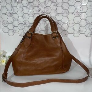 Frye Caelan Tan Leather Satchel